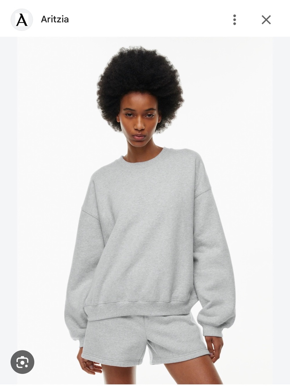 Aritzia Light Gray mega Oversized Crewneck Sweatshirt cozey fleece